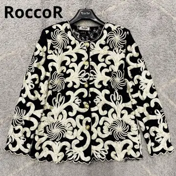 빈티지 AZABU RoccoR 화려한 자수 자켓 골드 버튼