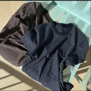 W stripe t shirt 옥순 3 브라운