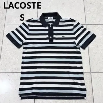 새상품급 LACOSTE 라코스테 피케 셔츠 S 보더 로고 자수 악어 와펜