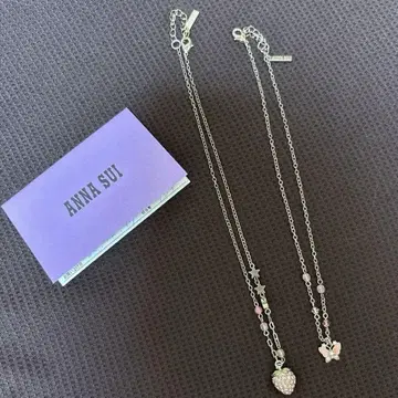 ANNA SUI 스트로베리 버터플라이 목걸이