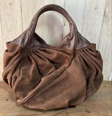 최종 세일 i ro se 스웨이드 핸드백 일본제 가죽 개더