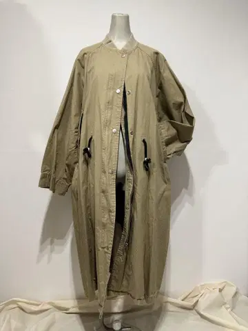 베이지 코튼 롱 코트 한국제 루즈핏 빅 사이즈