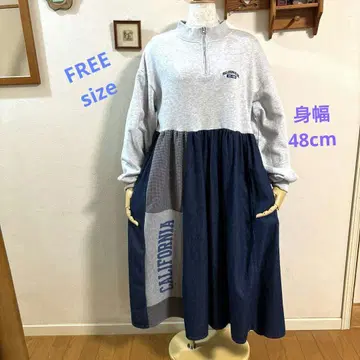 구제 의류 리메이크 원피스 하프 지퍼