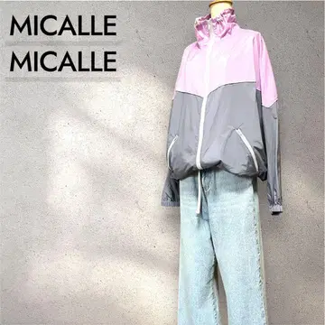 택 포함 새상품 MICALLEMICALLE 핑크 그레이 바이컬러 블루종