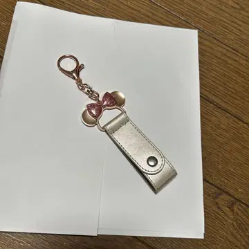 리본 포함 미키 귀 실버 키링