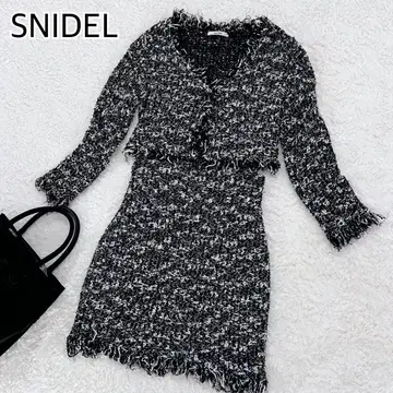 SNIDEL 스나이델 트위드 노카라 셋업 프리