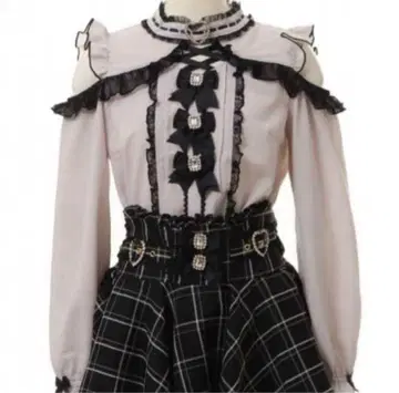 LIZLISA 리즈리사 블라우스 3개 리본 3연 리본