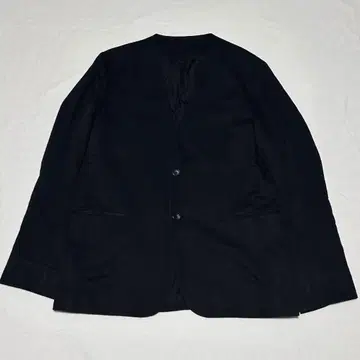 MINDDENIM 테일러드 자켓 노카라 레오파드 무늬 블랙 46