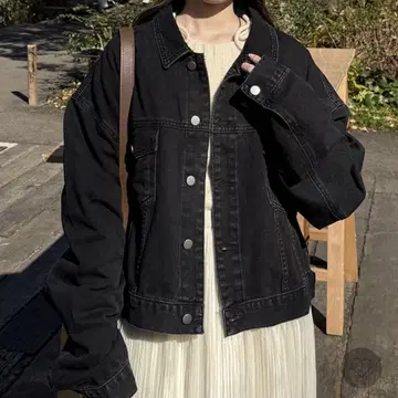 nugu 데님 자켓 블랙