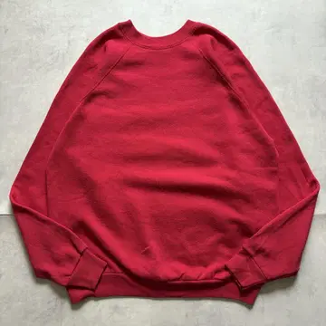 90s TELTEX 래글런 빨간색 무지 맨투맨 USA제