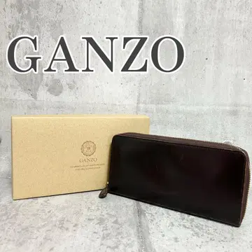 [ 새상품급 ] GANZO 간조 라운드 지퍼 장지갑 다크 브라운