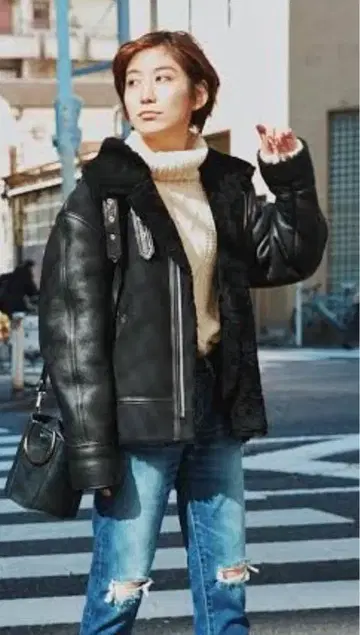 moussy 오버사이즈 시어링 재킷