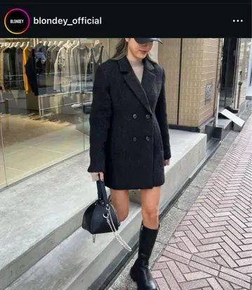 [ BLONDEY ] 미디 울 더블 코트