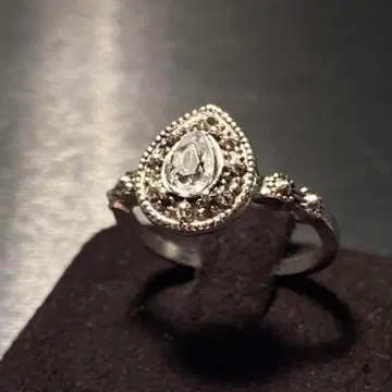 [ 빈티지 ] 물방울 모티브 스톤 반지 실버 15호 고급 디자인