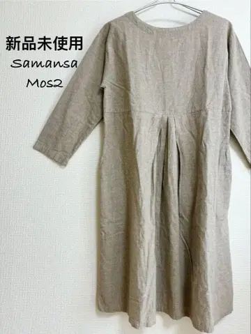 미사용 새상품 Samansa Mos2 사만사 모스모스 플리츠 린넨 원피스