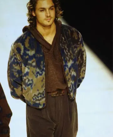 90s EMPORIO ARMANI 벨로아 집업 자켓 블루종