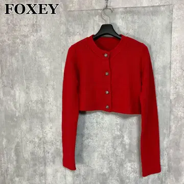 FOXEY 캐시미어 로즈 크롭 니트 가디건 38