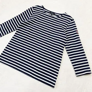 컨디션 최상 A.P.C 아페쎄 7부 소매 티셔츠 보더 APC 일본제