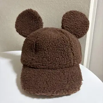 미키마우스 귀 달린 브라운 캡