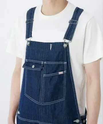 참스 오버롤 살로펫 데님 인디고