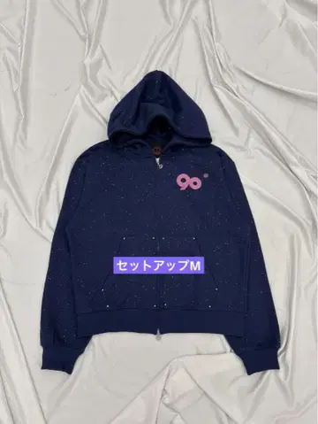 Set 90 Logo Glitter Zip Hoodie Pants M