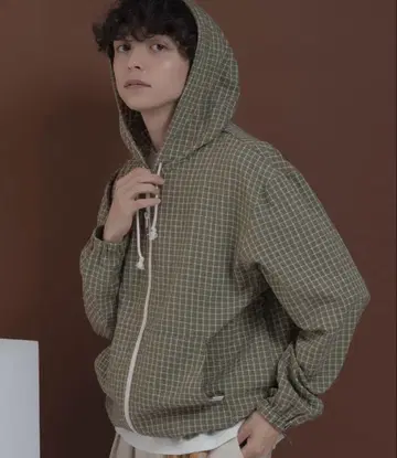 MUHET/시어서커 지퍼 후디