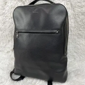Paul Smith 스트로우 그레인 가죽 멀티 스트라이프 백팩 블랙