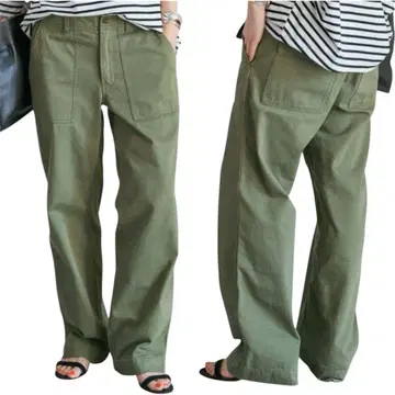 25년 Spick & Span 루즈 베이커 팬츠 카고 팬츠 카키 38