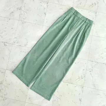 새상품급 PLST 코듀로이 릴랙스 와이드 팬츠 그린 M