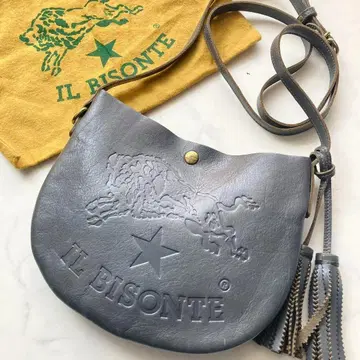 [ 새상품급 ] 일비종떼 ILBISONTENE 그레이 가죽 숄더백