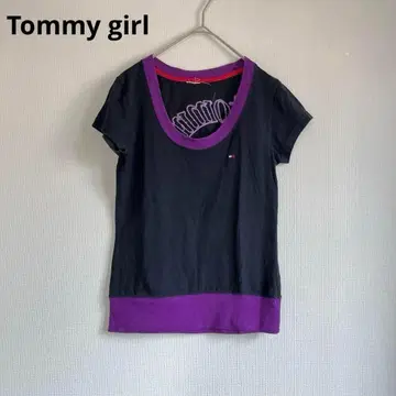토미걸 Tommy girl 여성용 반팔 T셔츠 로고 자수 약간 작음
