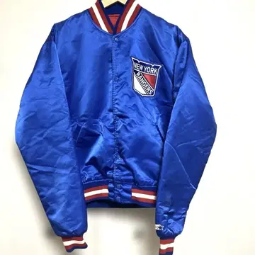 80년대 후기 NHL 뉴욕 레인저스 새틴 점퍼 L