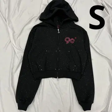 9090 girl 90 Logo Glitter Zip Hoodie