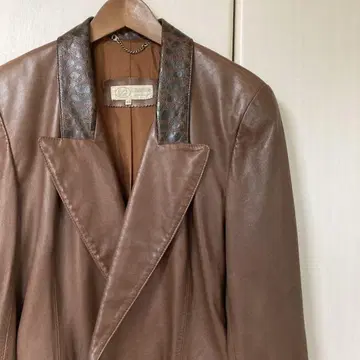 VINTAGE made in ITALY 가죽 더블 브레스트 자켓