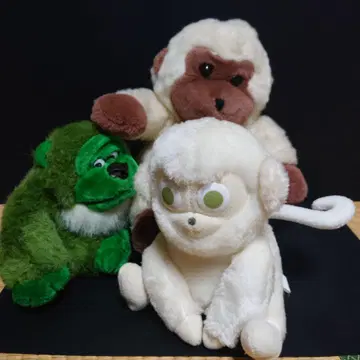 봉제 인형 세트 원숭이 3종과 그린 괴수 3종