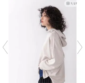 오즈모시스 불규칙 밑단 후드 풀오버