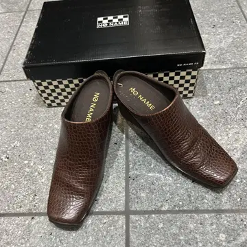 NO NAME 브라운 크로커다일 패턴 뮬