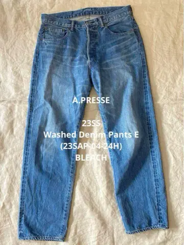A.PRESSE Washed Denim Pants E BLEACH