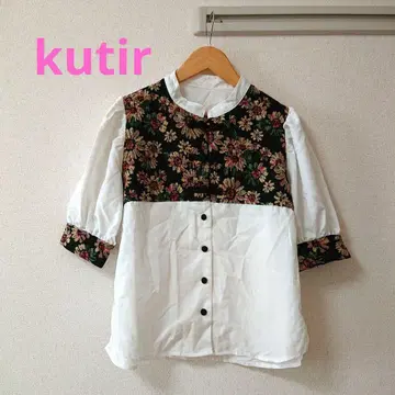 kutir 새상품급 꽃무늬 절개 반팔 셔츠 레트로 멋스러운 상의