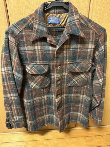 Pendleton 체크 무늬 플란넬 셔츠 울 100%