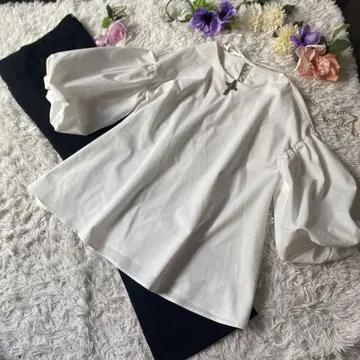 새상품급 EMMAJAMES 팬츠 셋업 빅 벌룬 슬리브 셔츠 브로치