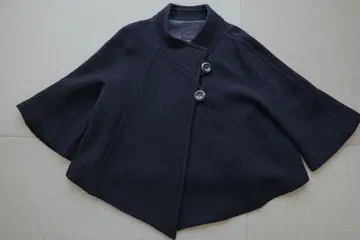 UNTITLED 블랙 판초형 숏코트
