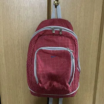 Nike 체크 무늬 백팩 빨간색