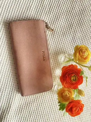 FURLA 핑크 장지갑 합성섬유