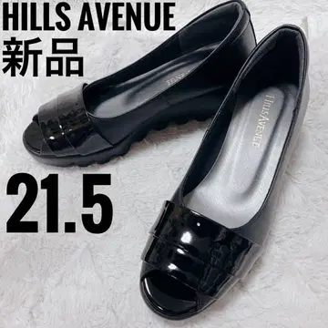 HILLS AVENUE 블랙 오픈토 펌프스 21.5cm 새상품