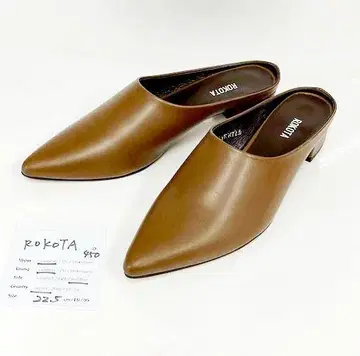 미사용 / 22.5 / 일본제 / 가죽 뮬 ROKOTA / 관 450