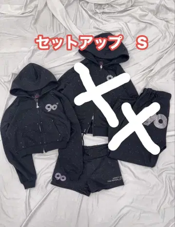 90 로고 글리터 마이크로 쇼츠 x 집 후디