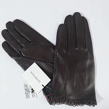 새상품 택 포함 NINA RICCI 니나리치 양가죽 장갑 브라운 자수