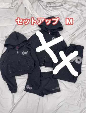 90Logo Glitter Micro Shorts x Zip Hoodie