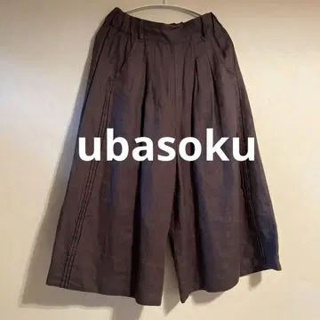 [ ubasoku 우바소쿠 ] 여성용 와이드 팬츠 린넨 100% 새상품급